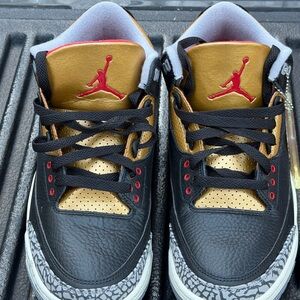 Jordan 3 Black Cement Gold (Women’s) Size 11, No Box.  Price Drop, Hurry.